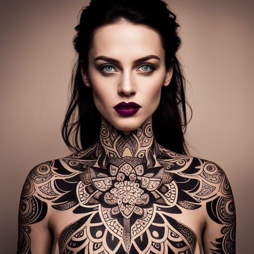 Woman with Mandala Tattoos