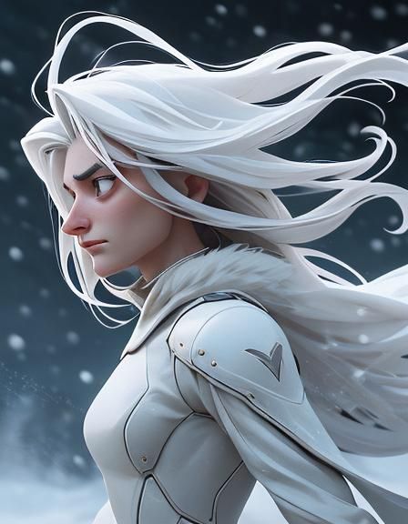 Boy in Fur Suit Amidst Snowy Environment