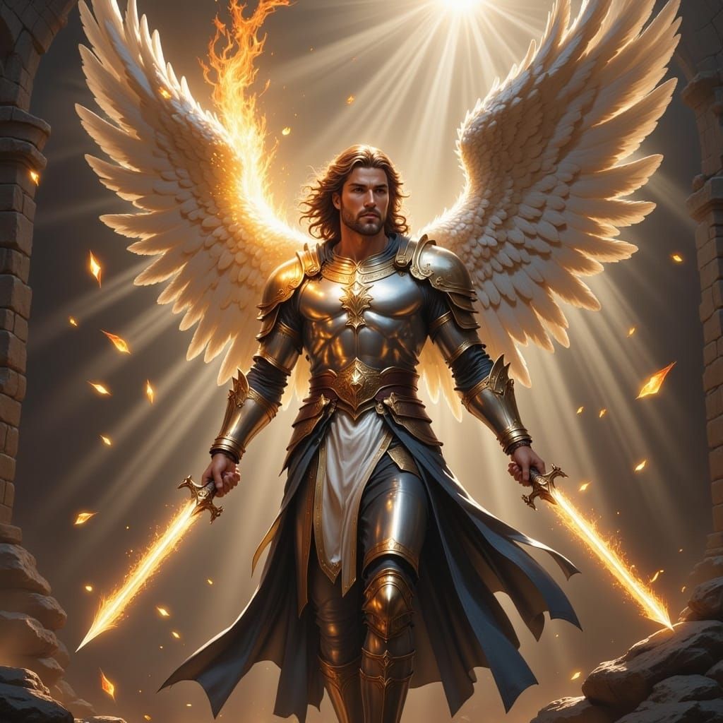 Vengeful Angel with Flaming Sword