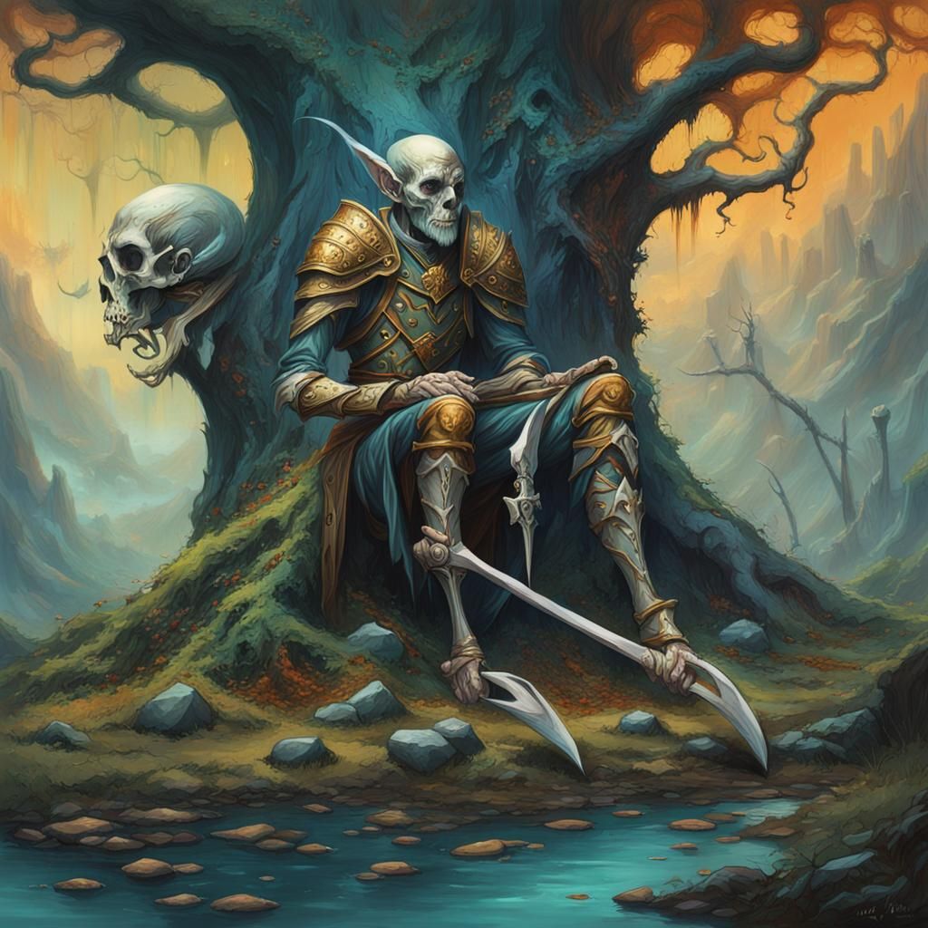 And on Sixth Day the Great Nightcafe Creator Created Beings on Land, Blade Legged Elves Amongst Them