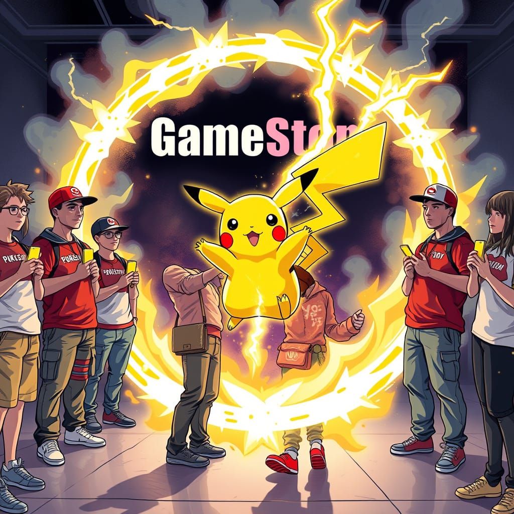 Pikachu Summoning Circle at GameStop, Digital Art