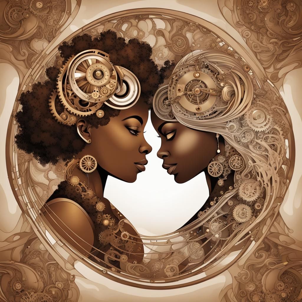 Steampunk Couple Gazing Lovingly