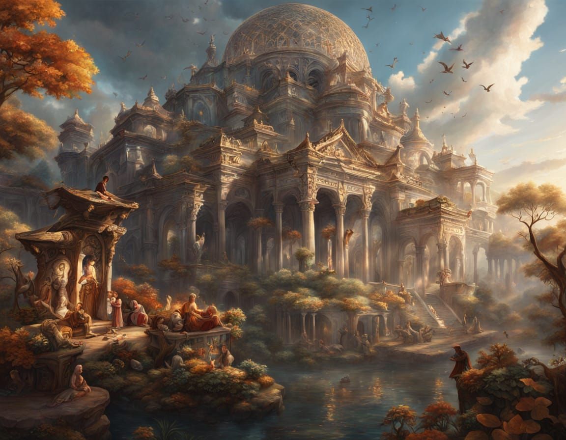 Romantic Elf Union in City Skyline