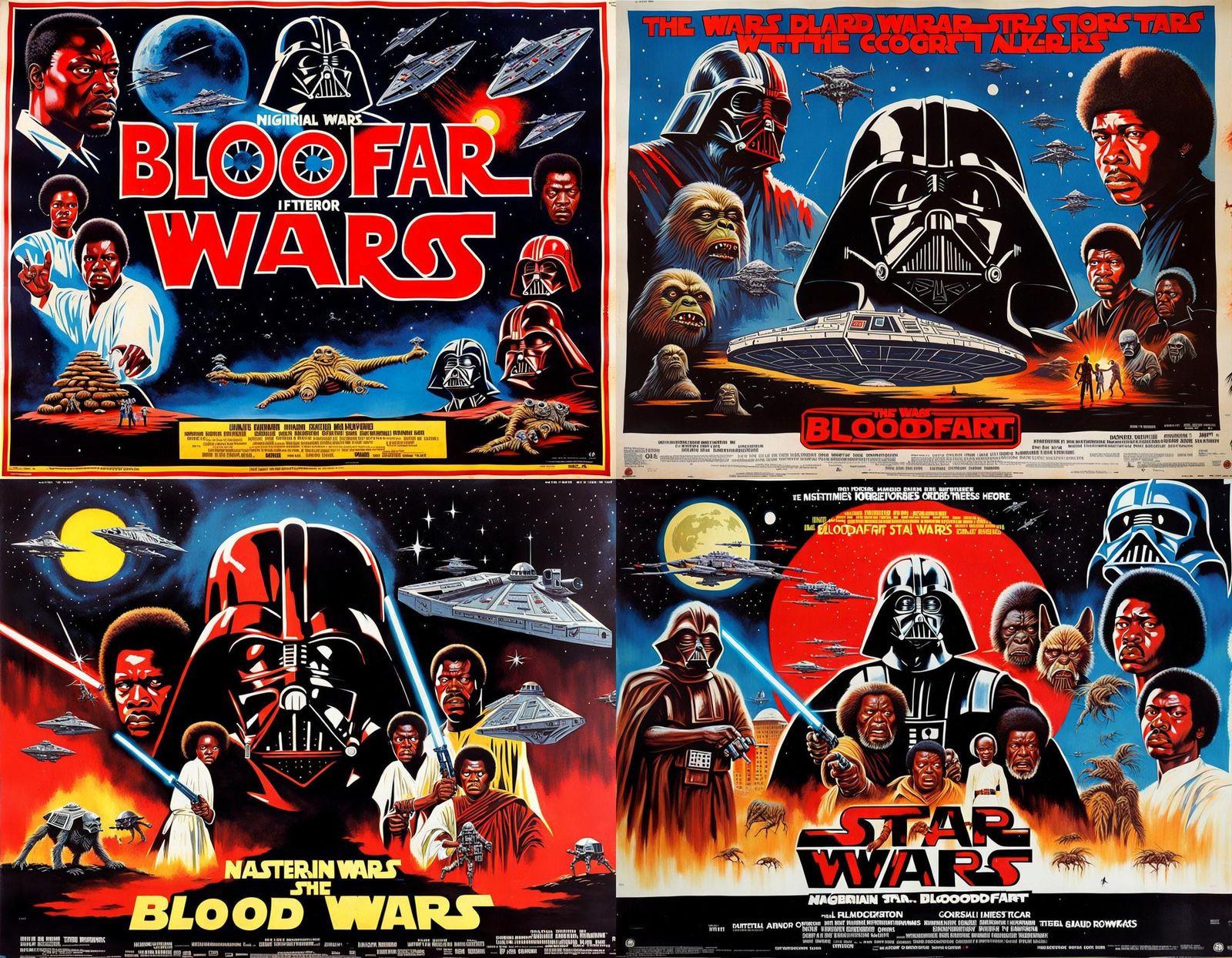 Vintage Nigerian Horror Movie Poster, Star Wars Theme