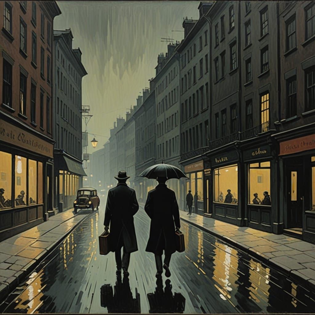 Vibrant Scene in the Style of Léon Spilliaert