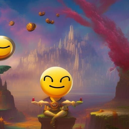 Vibrant Emojis in Detailed Matte Painting Style