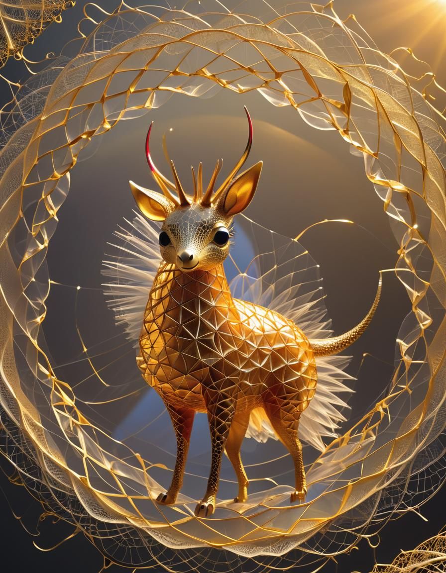 Tulle Anthropomorphic Snail with Fuchsia and Gold