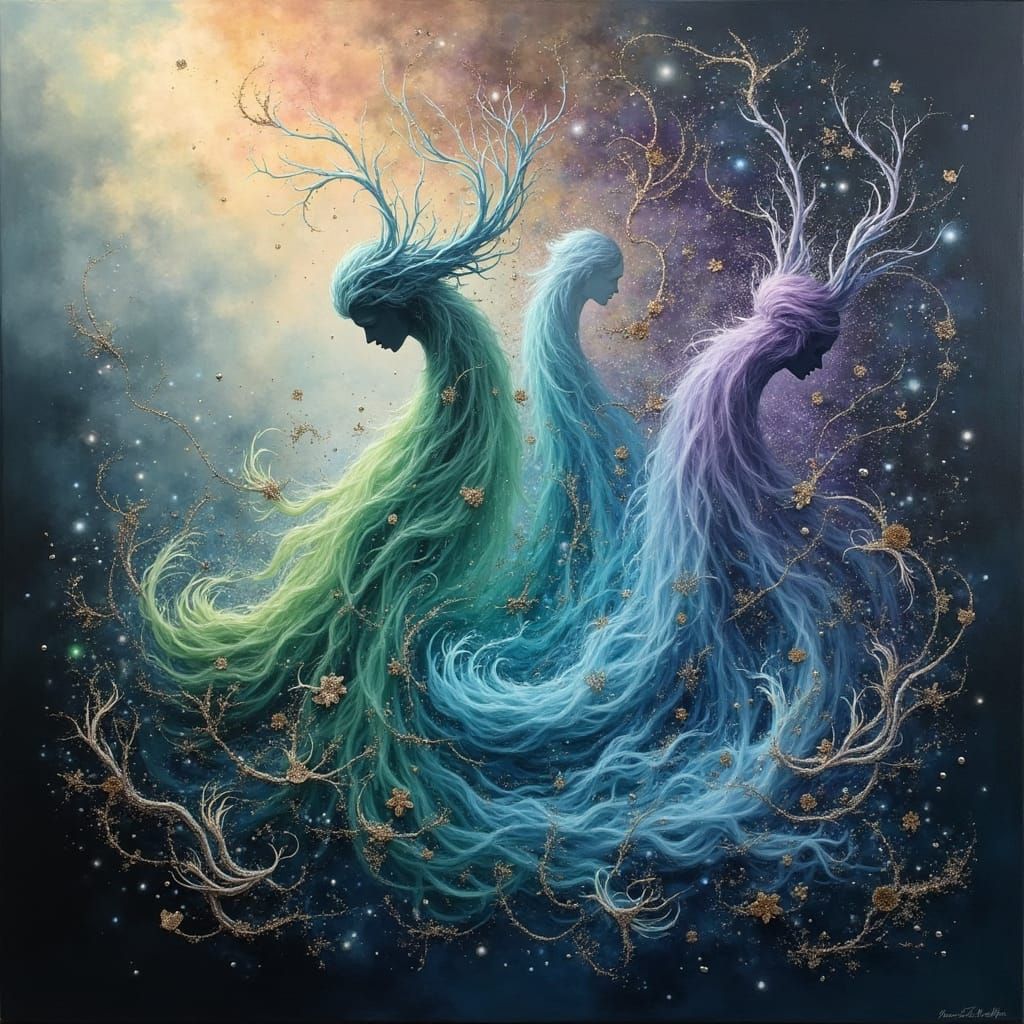 Ethereal Beings Morph in Dreamlike Abstract