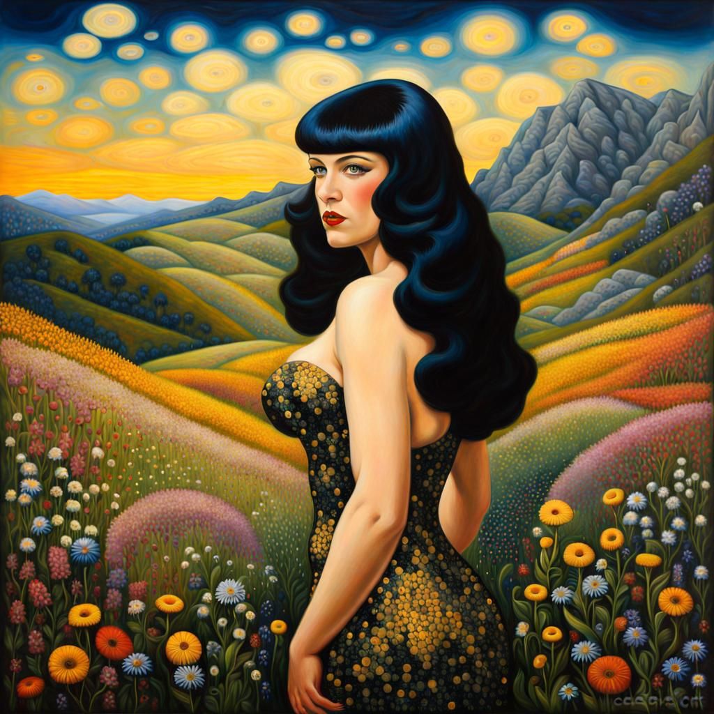 Surreal Landscape in the Style of Gustav Klimt