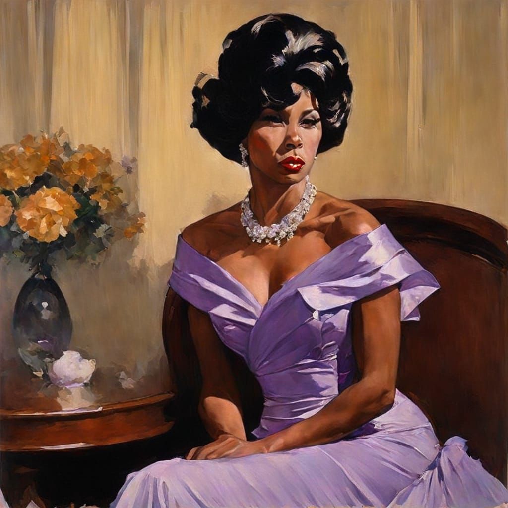 Anxious Heiress: Impressionistic Noir Portrait