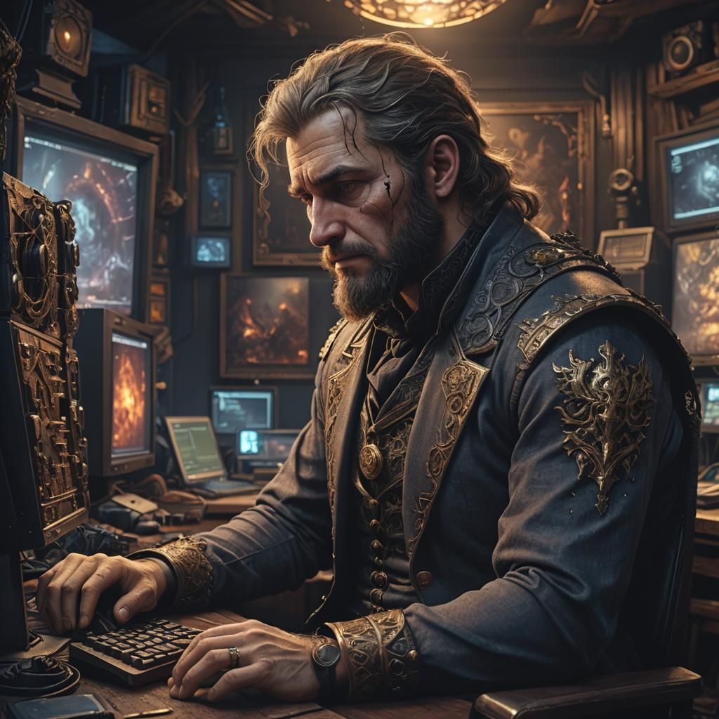 Sad Neckbeard Roleplayer: Detailed Matte Painting