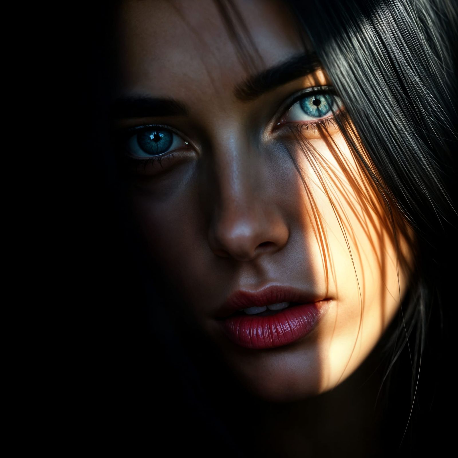 Sensual Portrait in Total Darkness