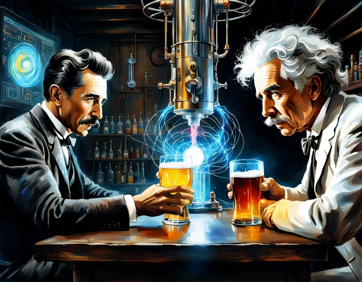 Albert Einstein and Nikola Tesla