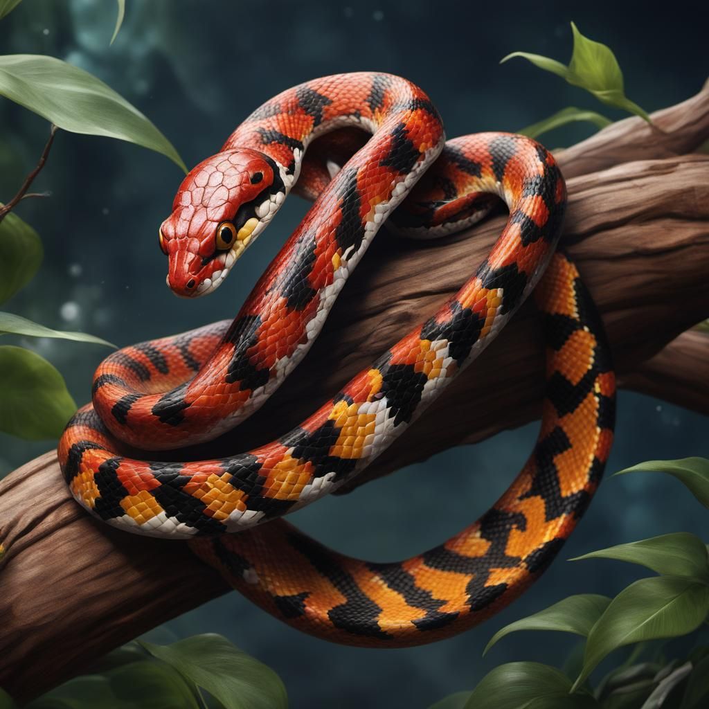 Corn snake in a terrarium
