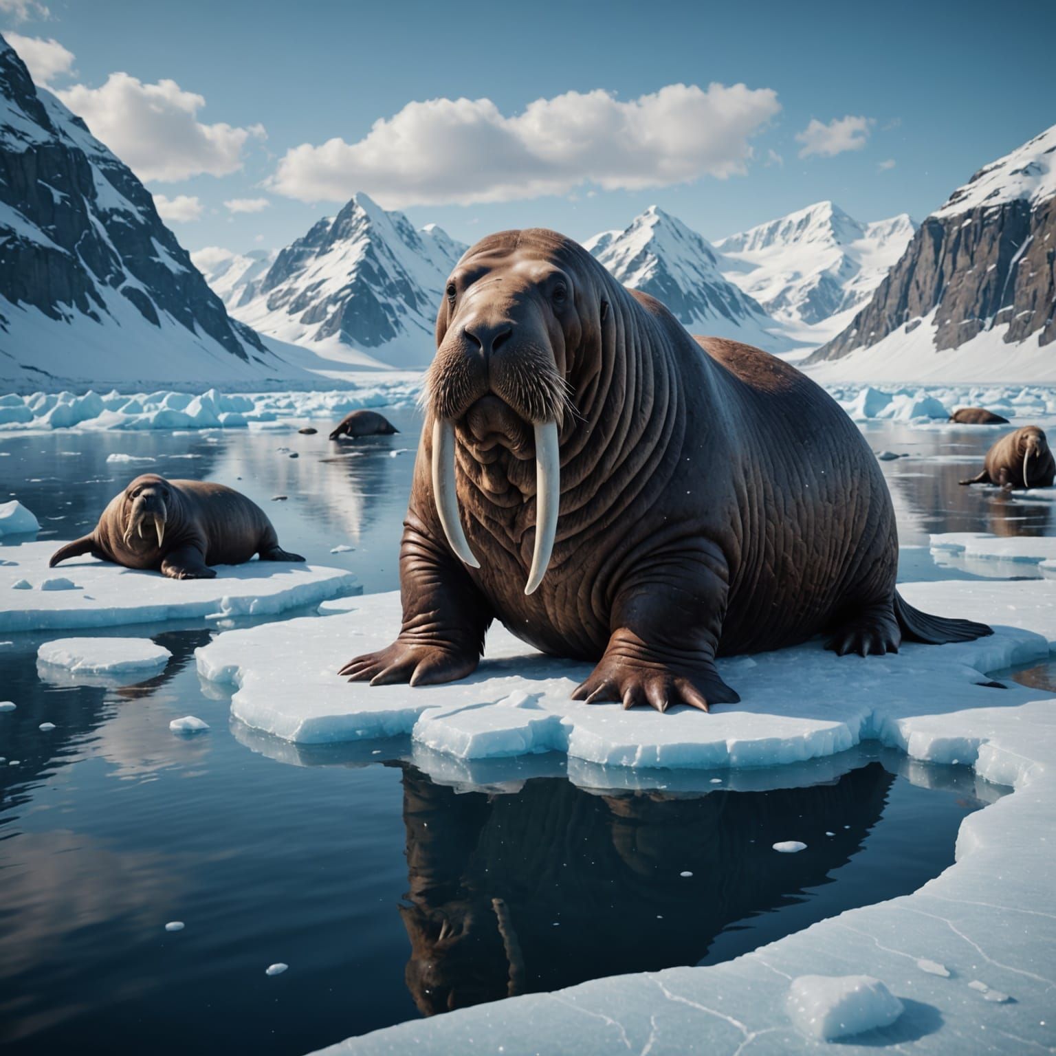 Walrus on Ice: Detailed Matte Painting