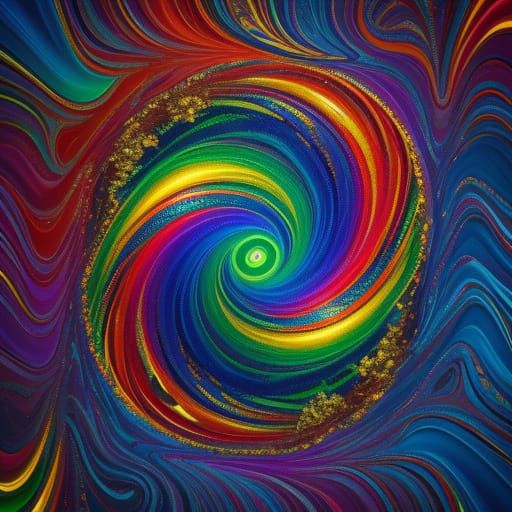 Surreal Optical Illusion in Vibrant Oil Painting