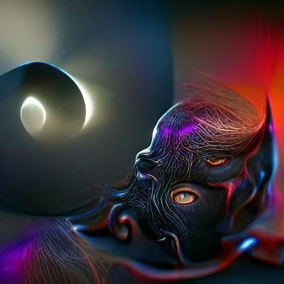 Cosmic Black Moon Eclipse in Cyberpunk Style