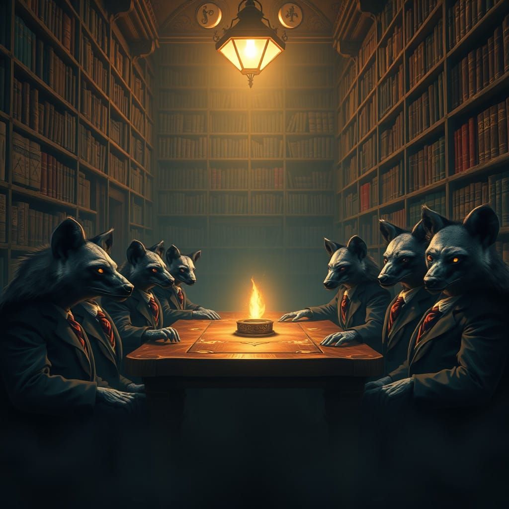 Refined Hyenas Conspire in Mystic Library