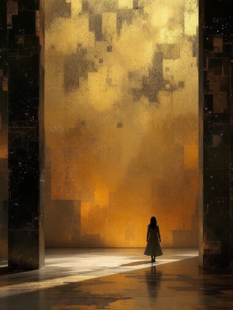 Golden Detailed Matte Painting in Hyperrealism