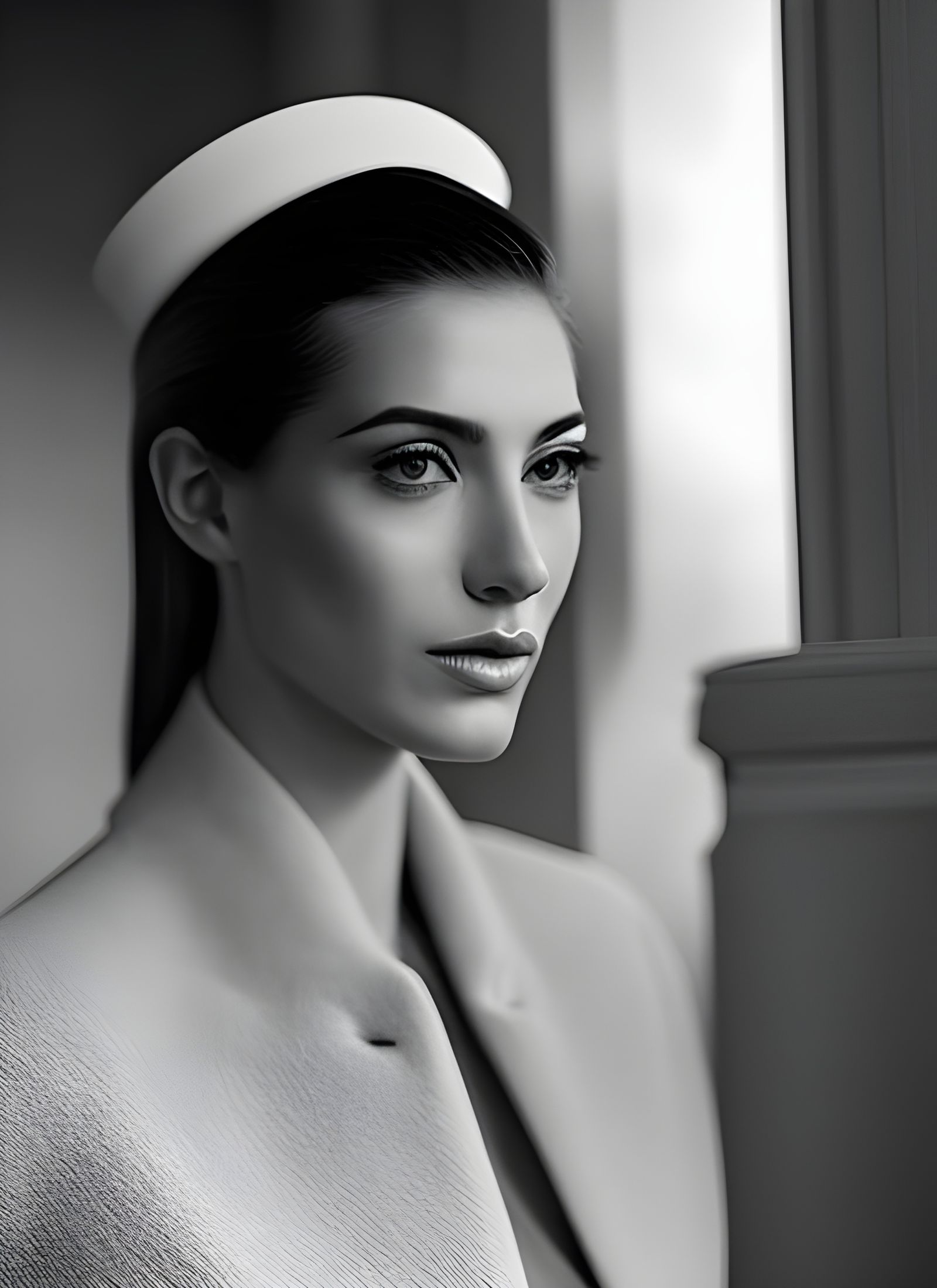 Beautiful Woman Having Tea in London: Photorealistic Portrai...