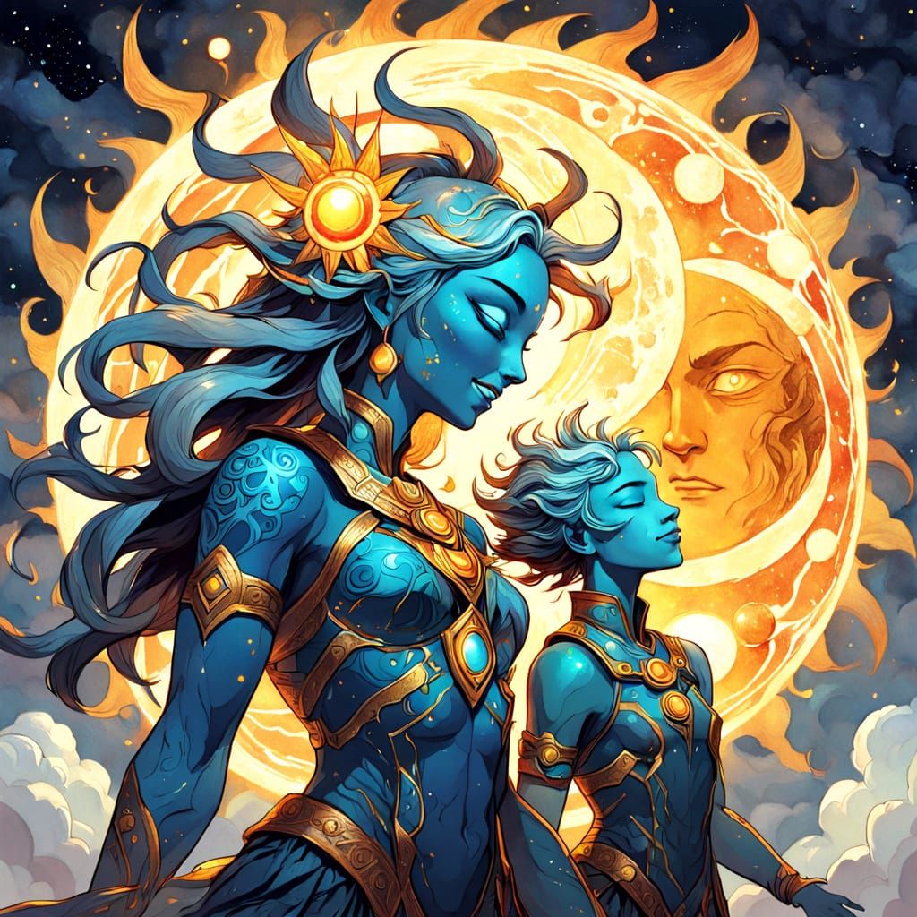 Sun Goddess and Moon God Face Off Over Earth