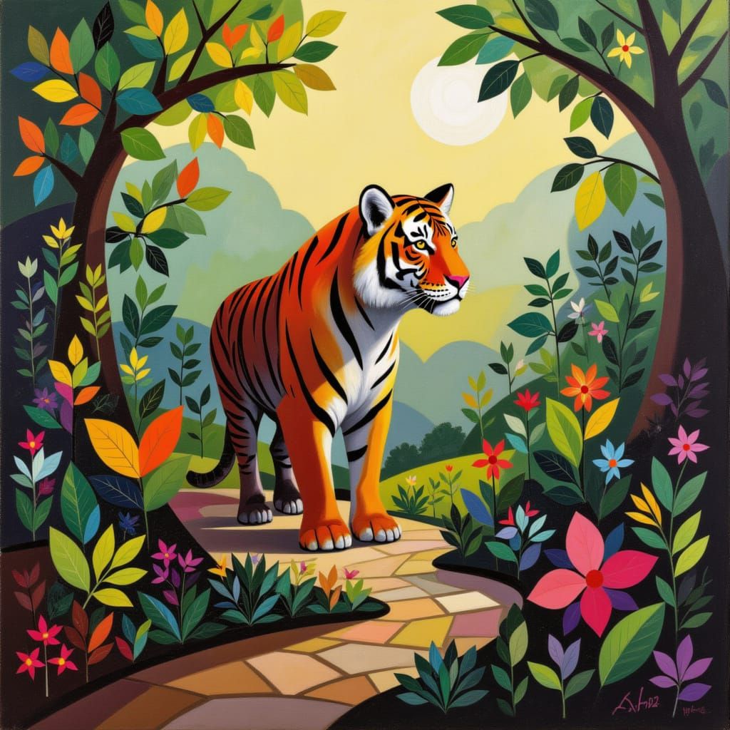 Majestic Bengal Tiger in Sun-Dappled Jungle