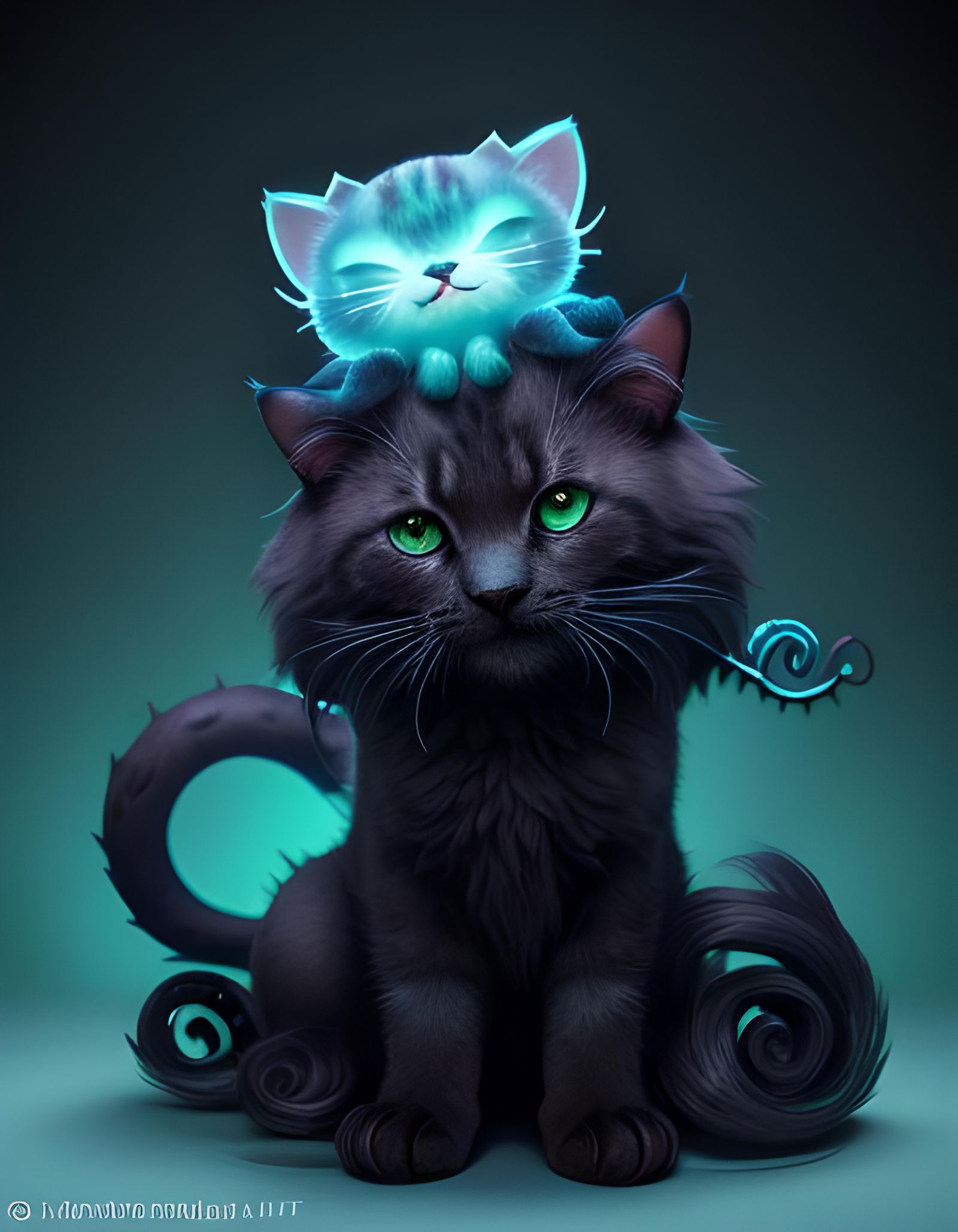 Bioluminescent Kraken and Kitten, Professional Photography
