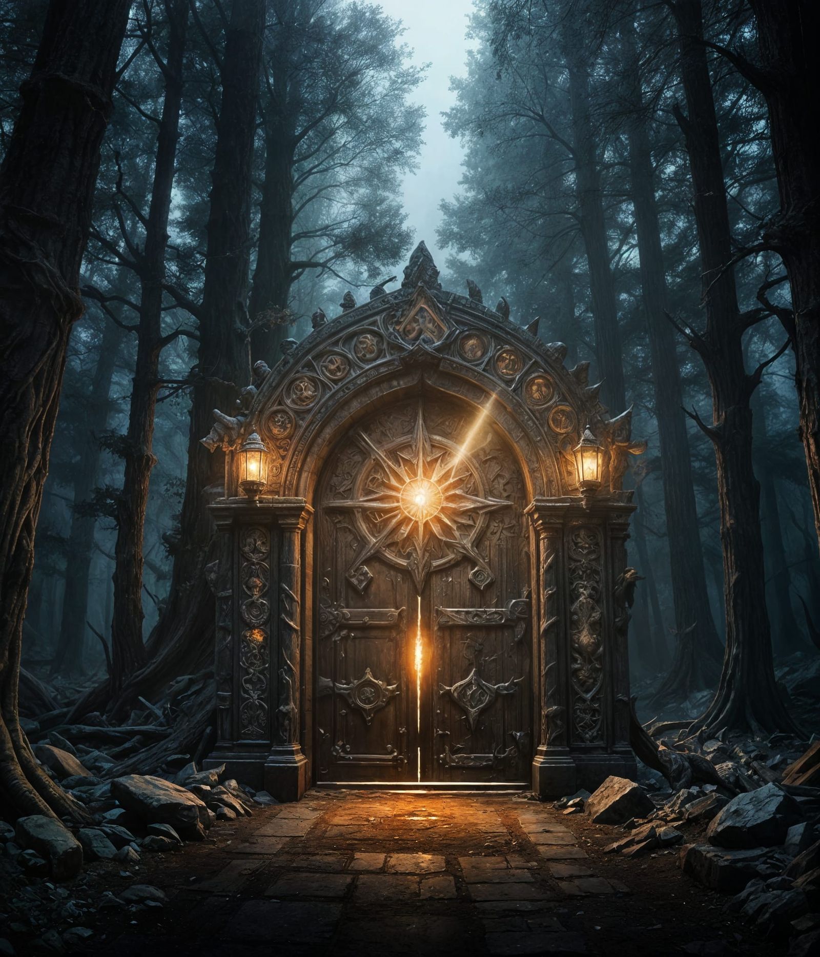 Divine Door to Another Realm in Eerie Light