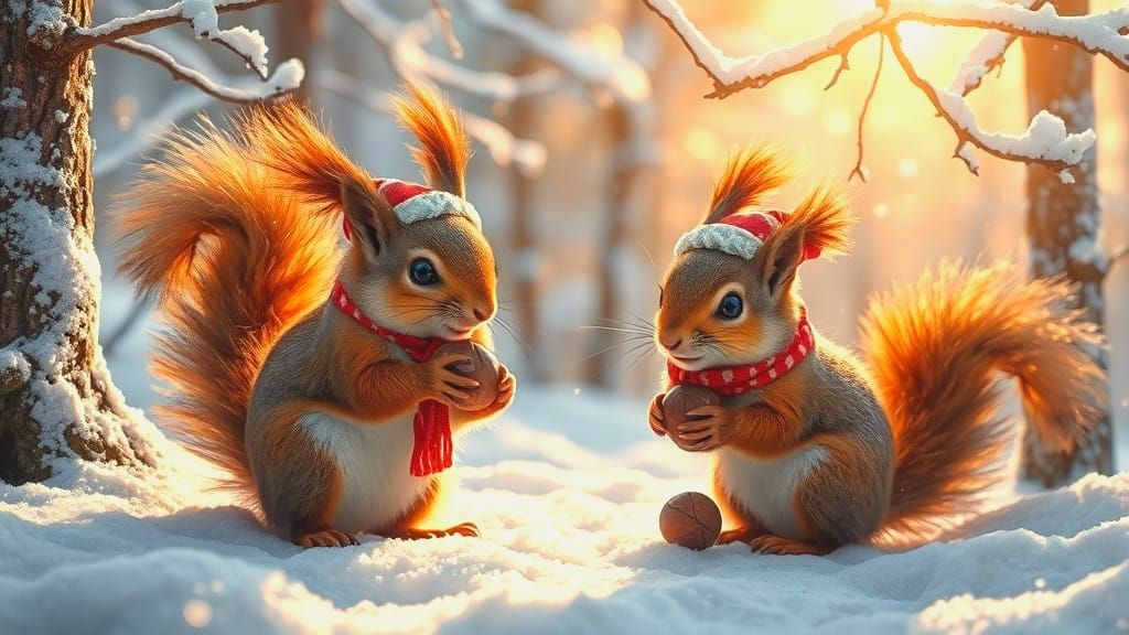 Squirrels in Winter Wonderland