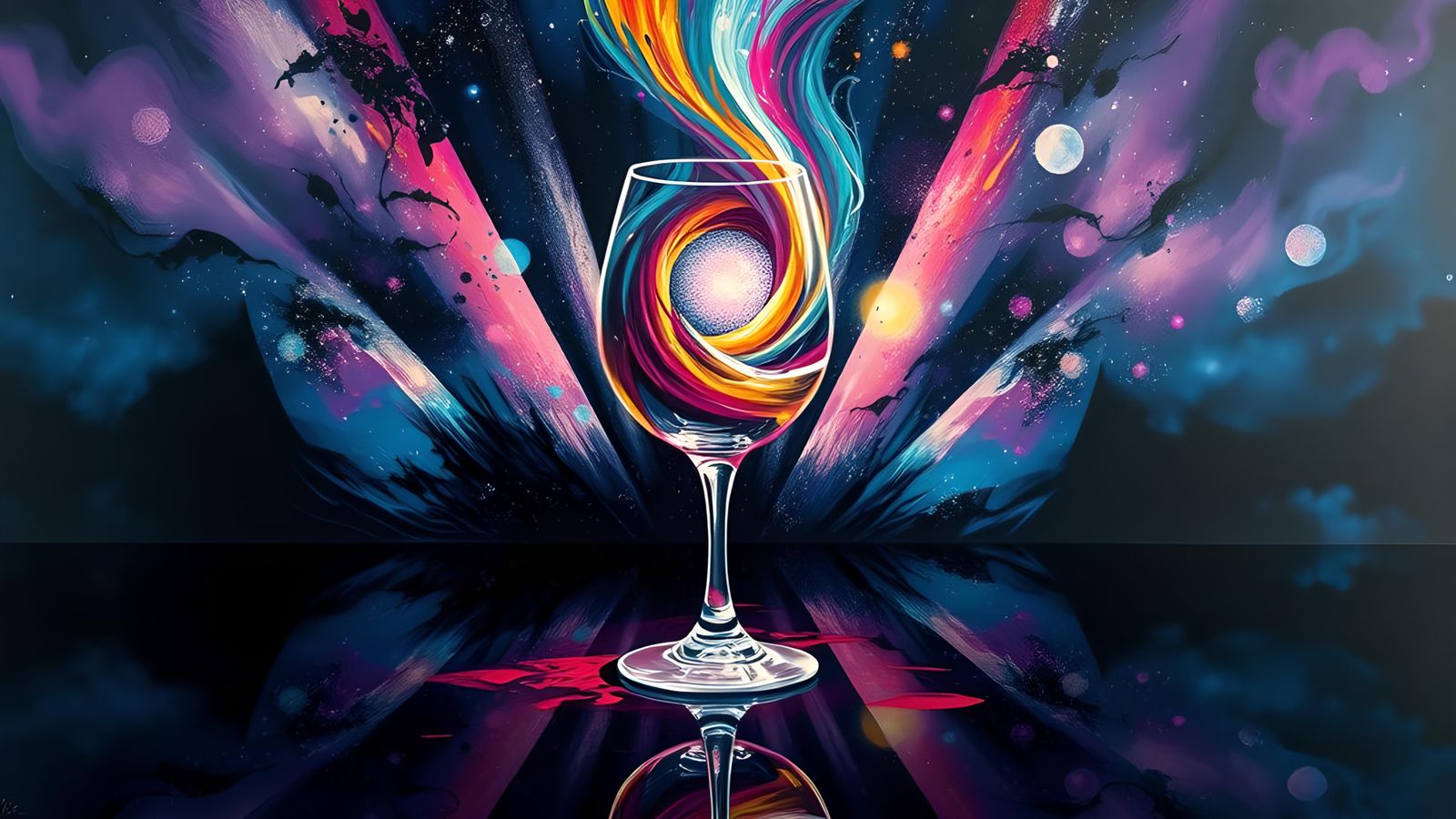 Cosmic Wine Glass Reflecting the Universe