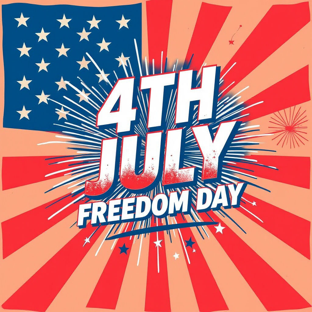 Patriotic Eagle Fireworks T-Shirt Design for July 4th