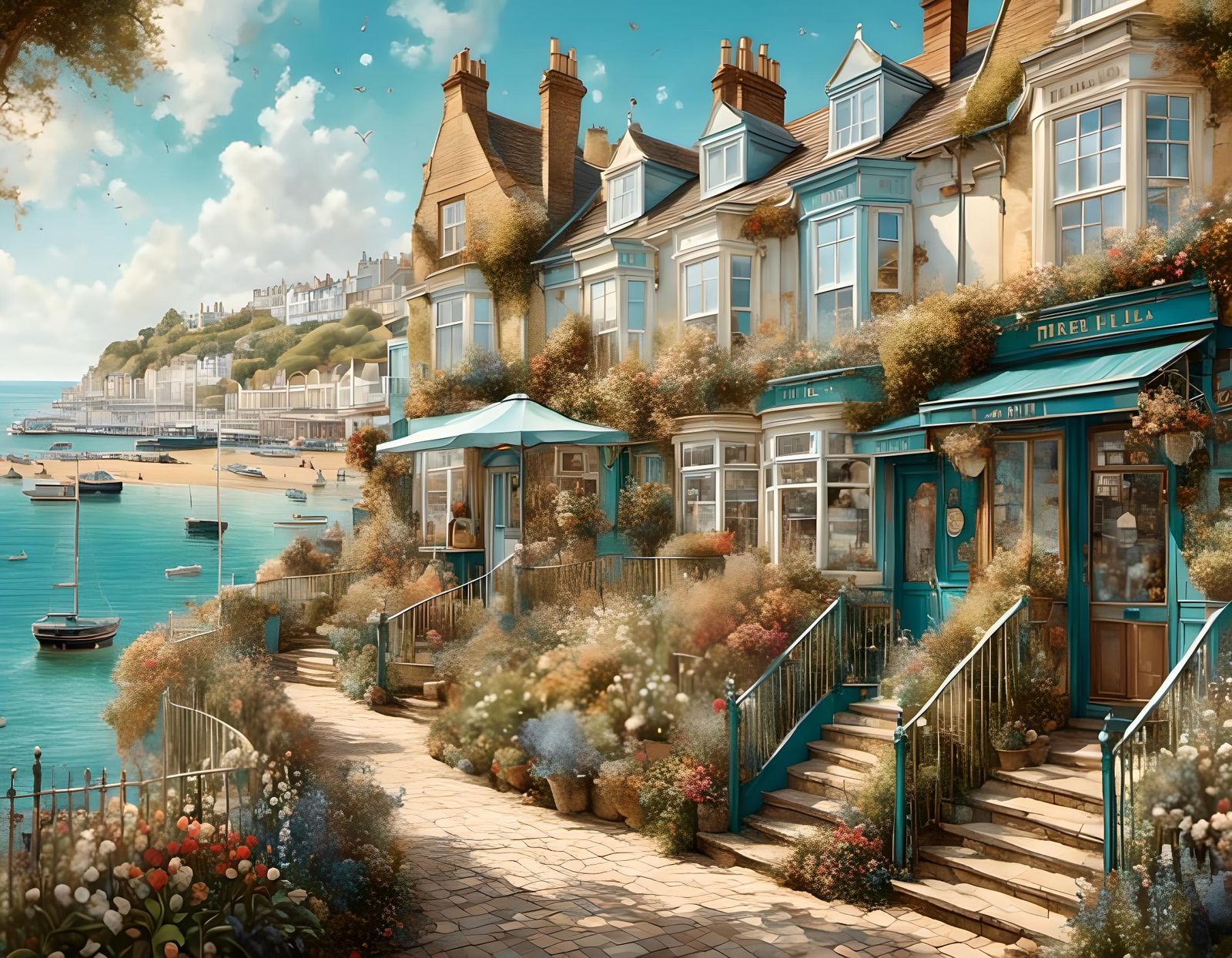 Dreamy Retro Coastal Street in Brighton