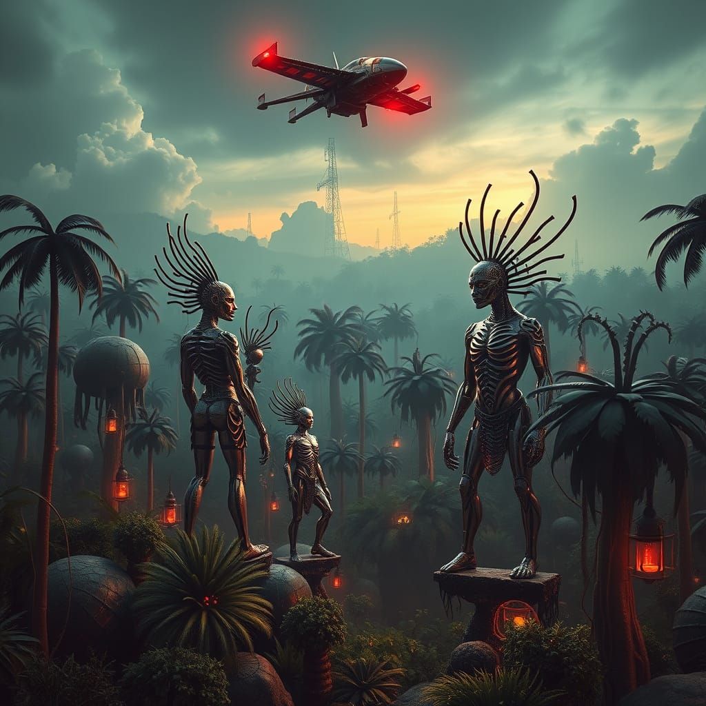 Futuristic Tribal Art in Dystopian Smart-Forest