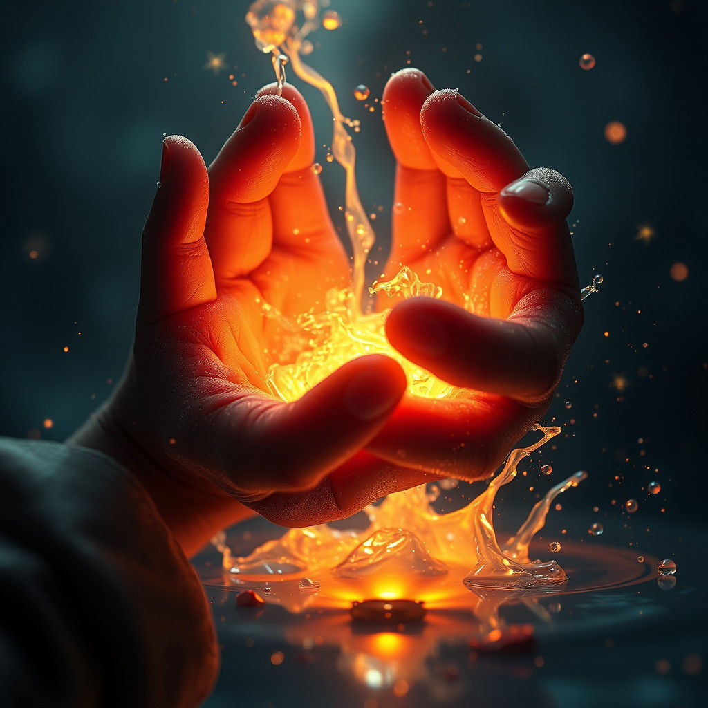 Fantastical Light Melts in Hands: Detailed Matte Painting