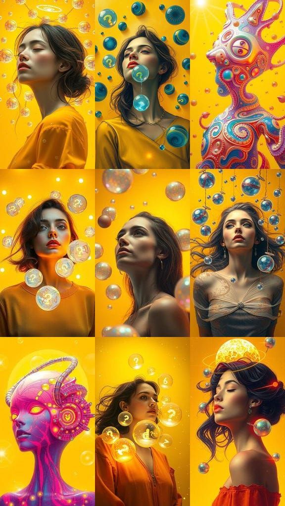 Abstract Object with Radiant Spots and Oily Sheen