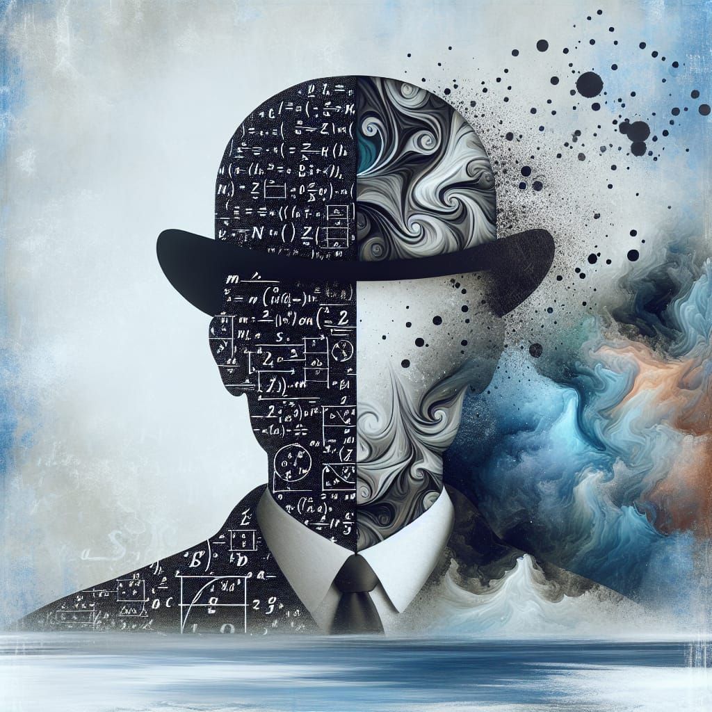 Dual-Natured Human in Blue Hued Bowler Hat