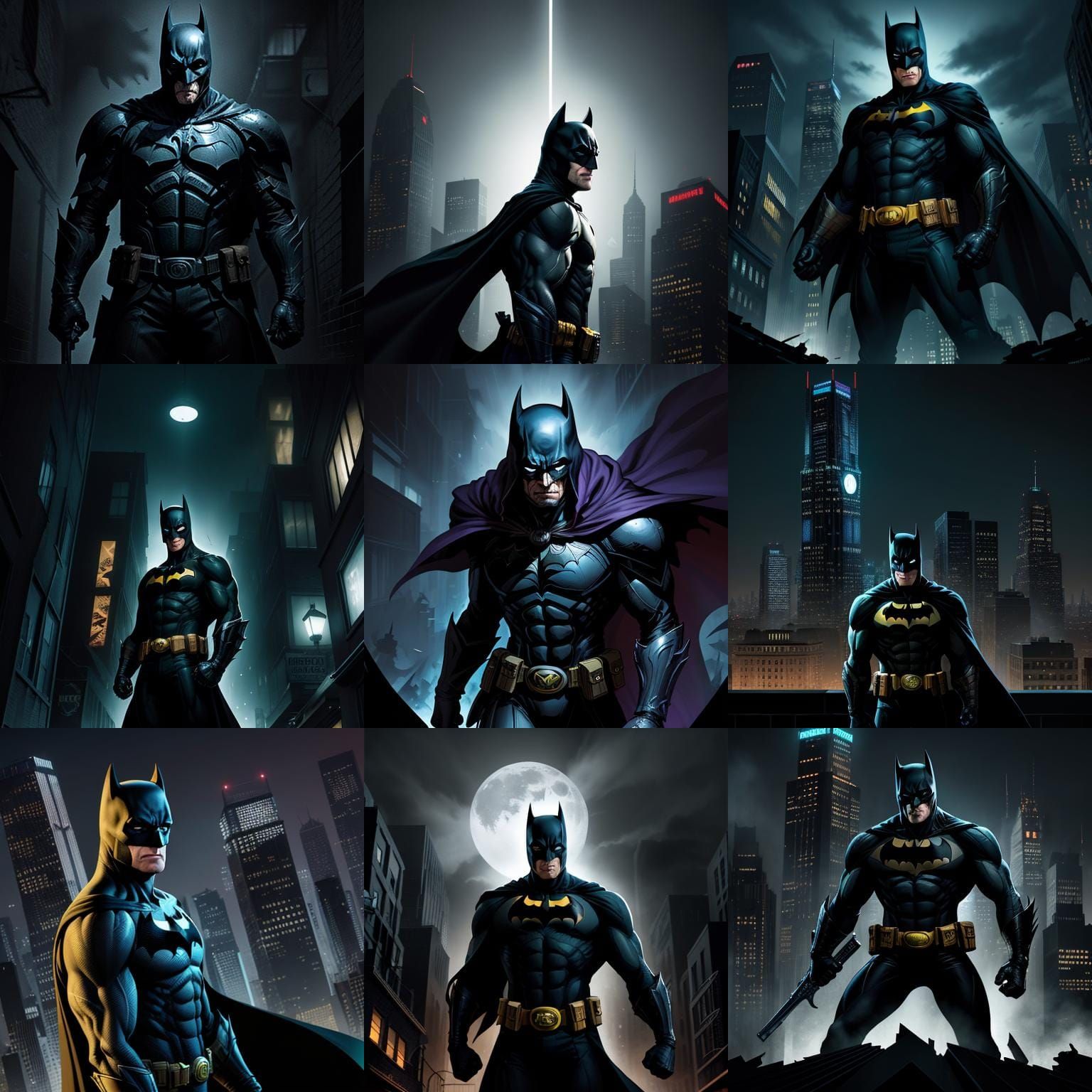 Dynamic Comic Book Art of a Bat Hero