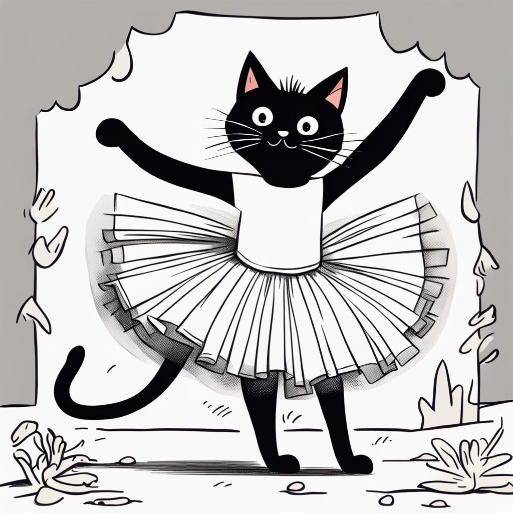 Happy Black Cat Dancing on Reunion Island