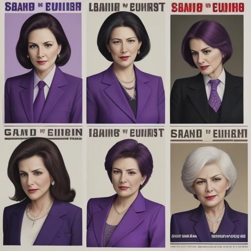 Political Posters Featuring Women in Purple Suits