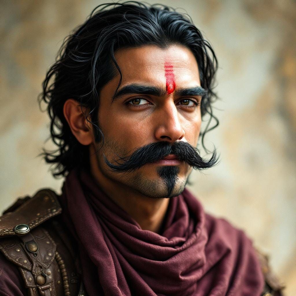 Handsome Slauki with Mustache: Masterpiece Photo