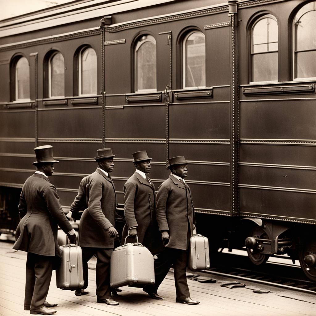 Pullman Porters and Train, 1880s Era