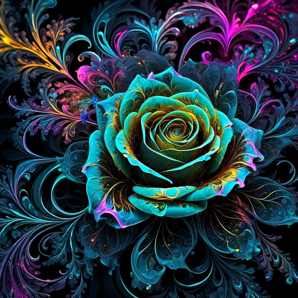Fractal Rose Blossoms in Cosmic Starscape