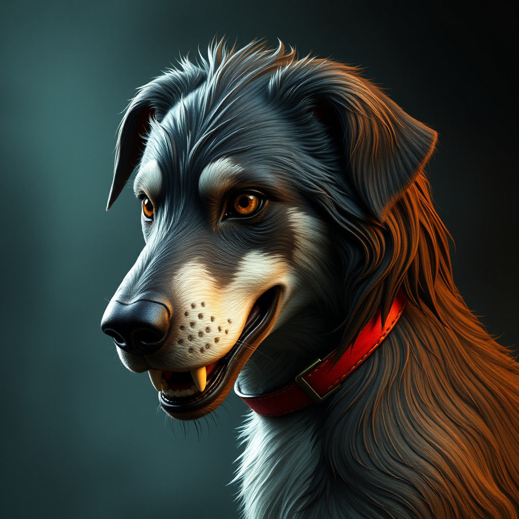 Friendly Hellhound Portrait by Greg Rutkowski and Artgerm