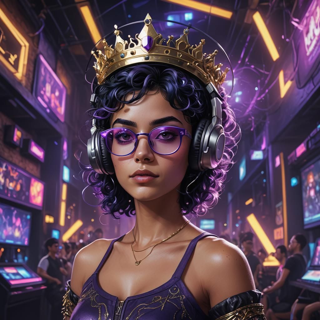 Techno Goddess Portrait in Detailed Matte Style