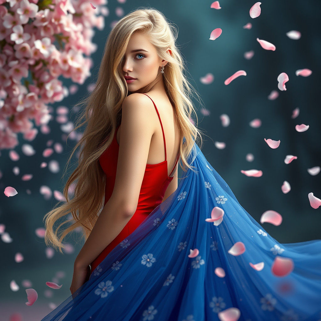 Enchanting Woman in Transforming Dress: Fantasy Concept Art