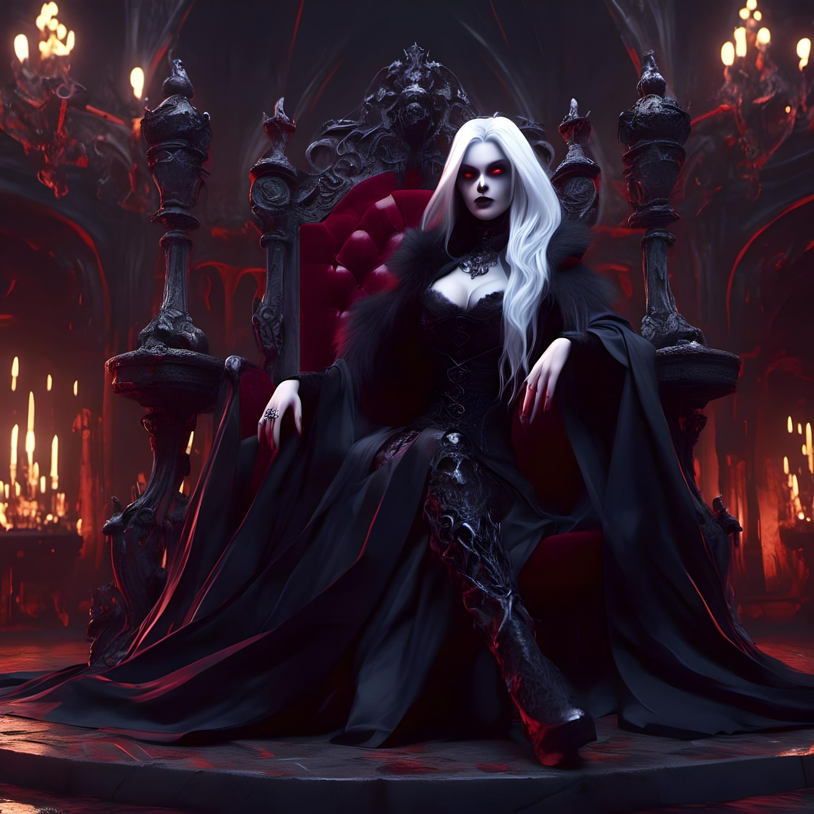 Vampire Mistress in Gothic Comic Art Style