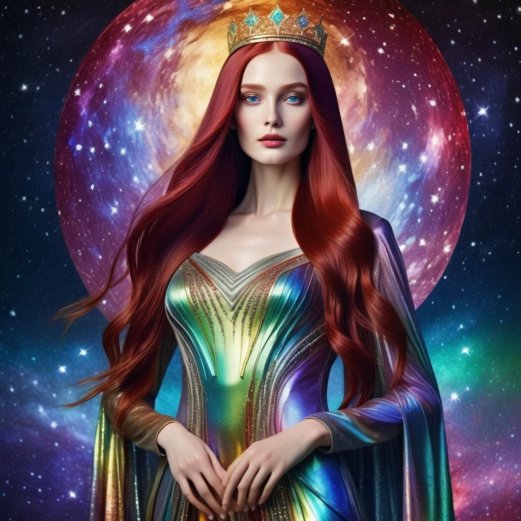 Metallic Galaxy Empress with Crimson Hair