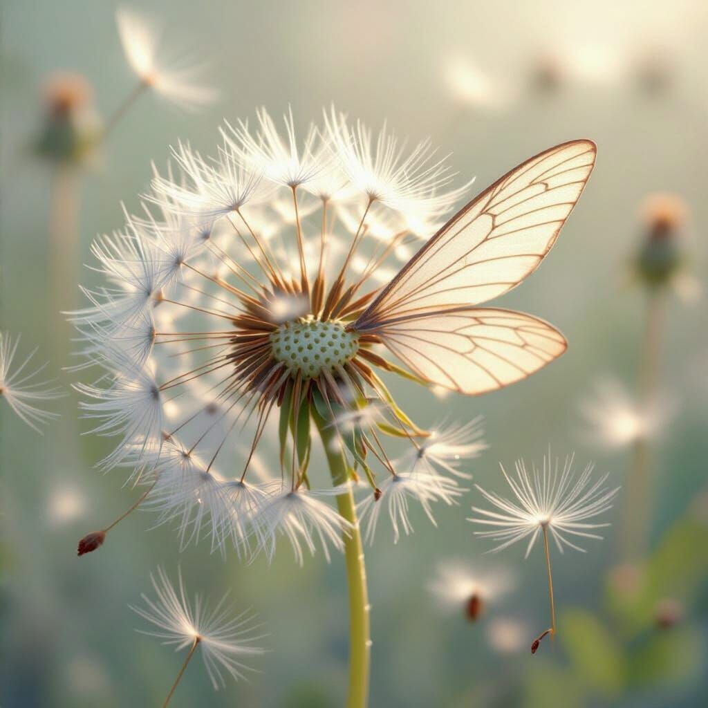 Dandelion Fairy Emergence in Anime-Inspired 3D Art