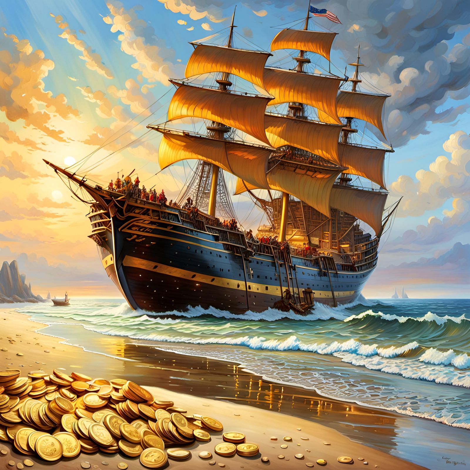 A Glittering Discovery: Uncovering Hidden Gold Coin Treasures Along a Shipwrecked Shore