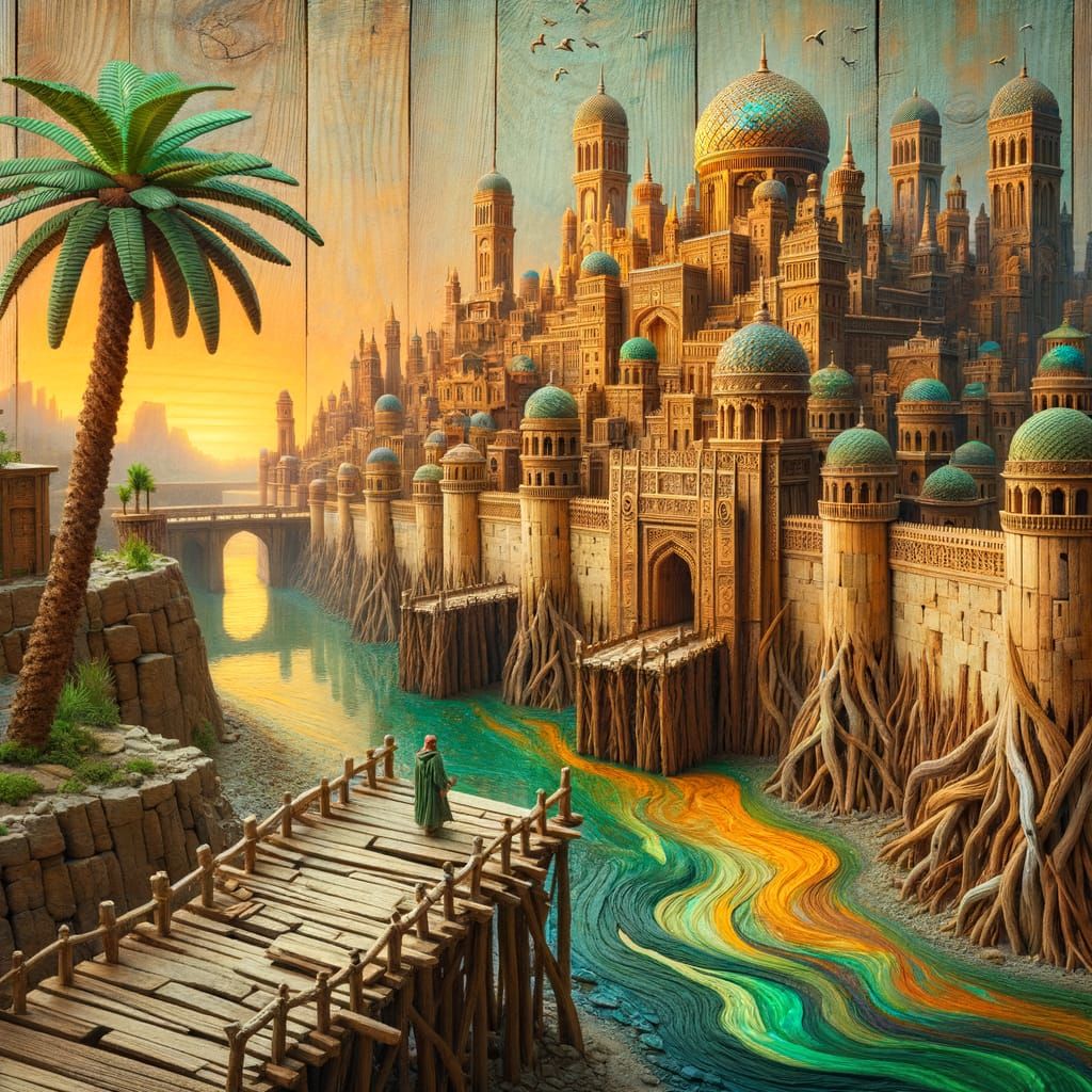 Medieval City Crafted from Natural Materials